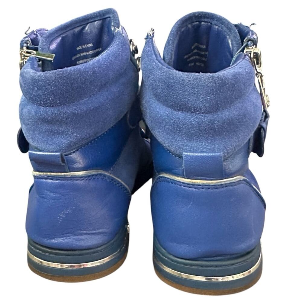 Michael Kors Glam Studded Women's sapphire Suede High Top Sneakers Size 9.5‎ - Picture 8 of 11